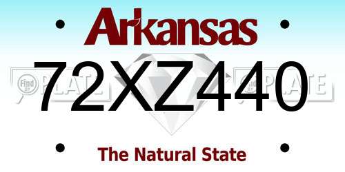72XZ440 Arkansas License Plate