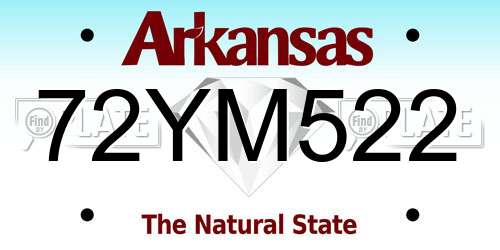 72YM522 Arkansas License Plate