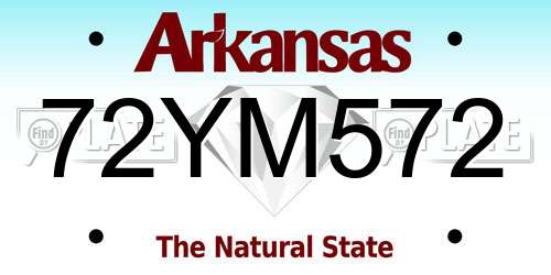 72YM572 Arkansas License Plate