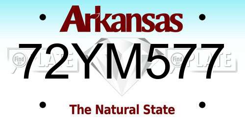 72YM577 Arkansas License Plate
