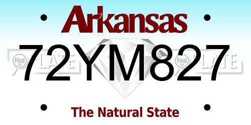 72YM827 Arkansas License Plate