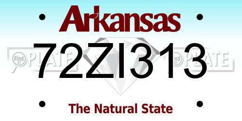 72ZI313 Arkansas License Plate