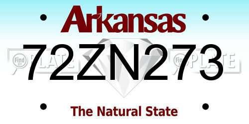 72ZN273 Arkansas License Plate