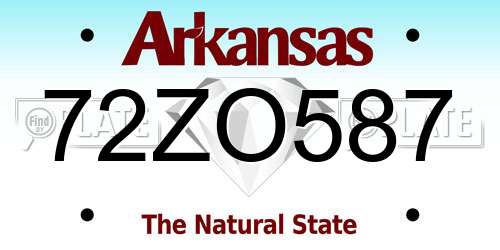 72ZO587 Arkansas License Plate