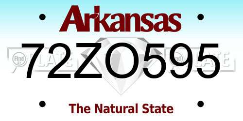 72ZO595 Arkansas License Plate