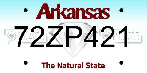 72ZP421 Arkansas License Plate