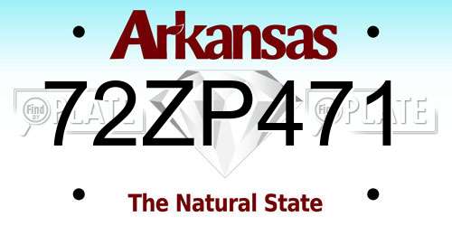 72ZP471 Arkansas License Plate