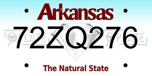 72ZQ276 Arkansas License Plate