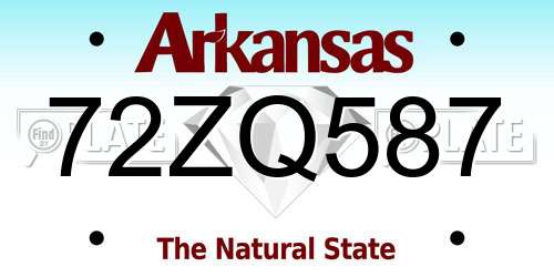 72ZQ587 Arkansas License Plate