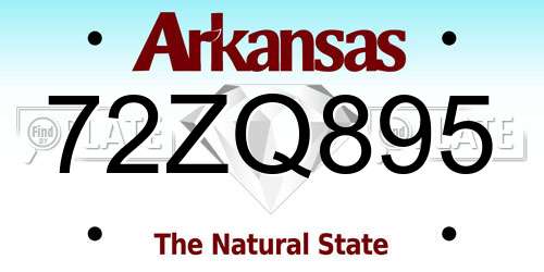 72ZQ895 Arkansas License Plate