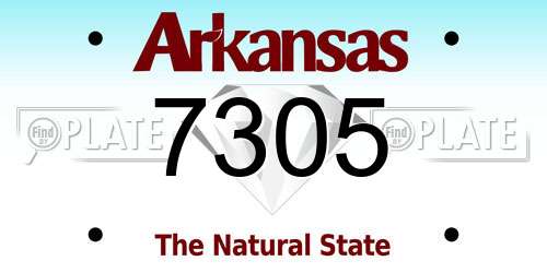 7305 Arkansas License Plate