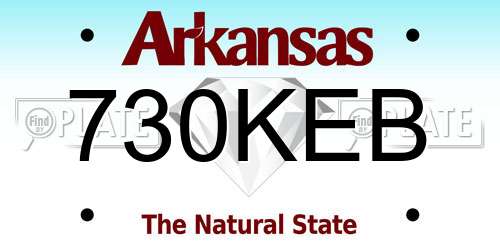 730KEB Arkansas License Plate