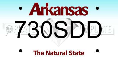 730SDD Arkansas License Plate