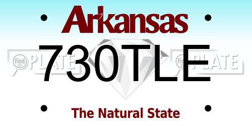 730TLE Arkansas License Plate
