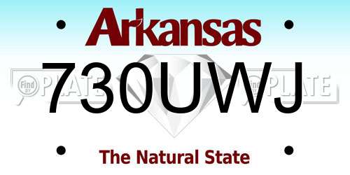 730UWJ Arkansas License Plate