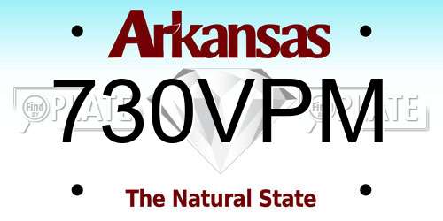 730VPM Arkansas License Plate