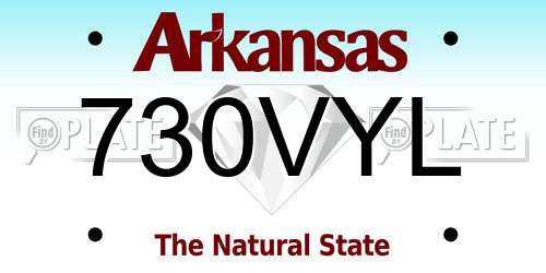730VYL Arkansas License Plate