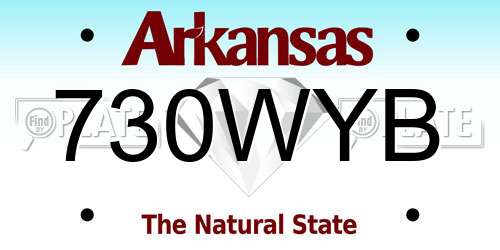 730WYB Arkansas License Plate