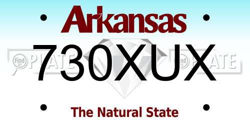 730XUX Arkansas License Plate