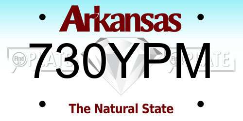 730YPM Arkansas License Plate