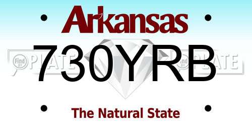 730YRB Arkansas License Plate