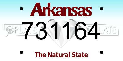 731164 Arkansas License Plate