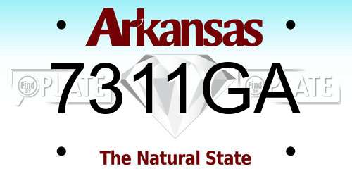 7311GA Arkansas License Plate