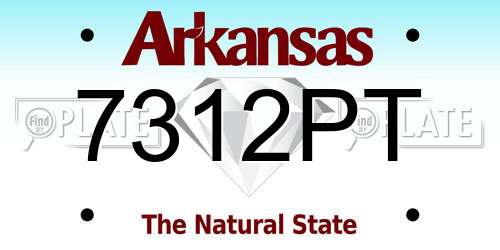 7312PT Arkansas License Plate