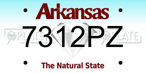 7312PZ Arkansas License Plate