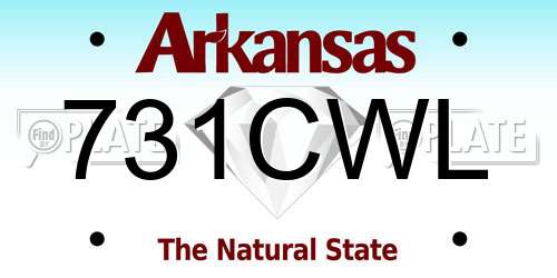 731CWL Arkansas License Plate