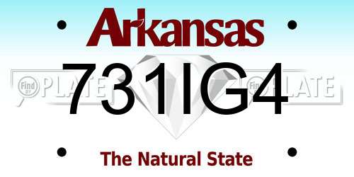 731IG4 Arkansas License Plate