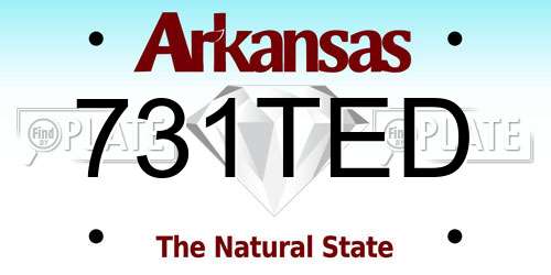 731TED Arkansas License Plate