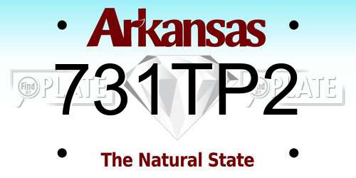 731TP2 Arkansas License Plate
