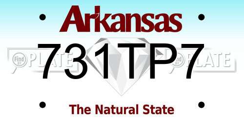 731TP7 Arkansas License Plate