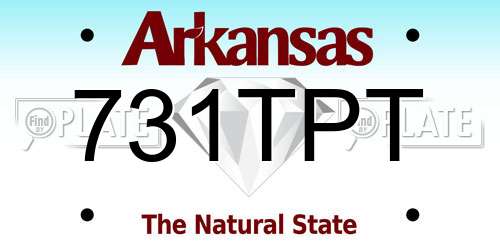 731TPT Arkansas License Plate