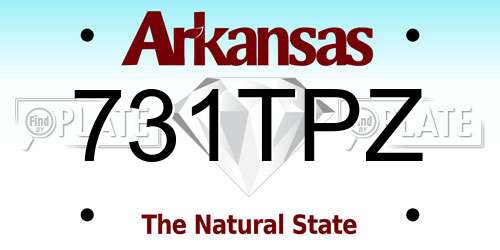 731TPZ Arkansas License Plate