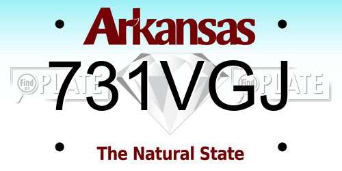 731VGJ Arkansas License Plate