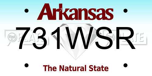 731WSR Arkansas License Plate
