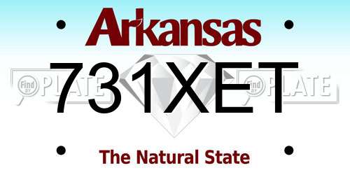 731XET Arkansas License Plate