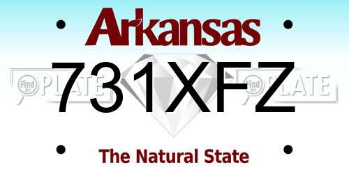 731XFZ Arkansas License Plate