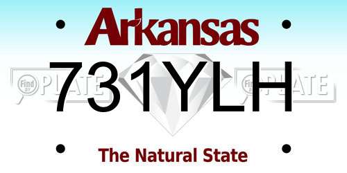 731YLH Arkansas License Plate