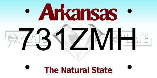 731ZMH Arkansas License Plate