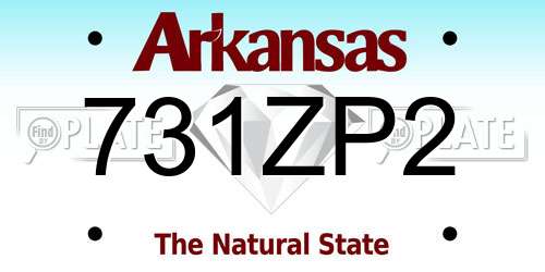 731ZP2 Arkansas License Plate