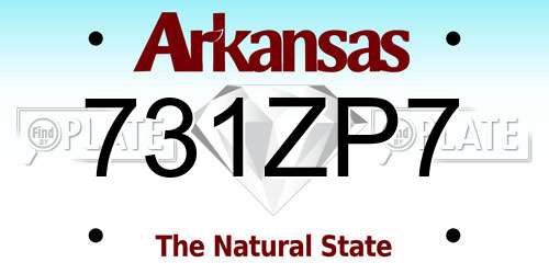 731ZP7 Arkansas License Plate