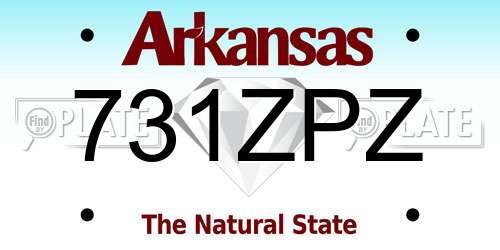 731ZPZ Arkansas License Plate