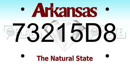 73215D8 Arkansas License Plate