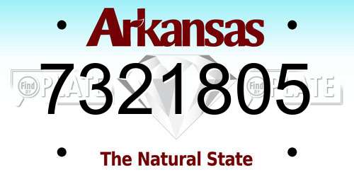7321805 Arkansas License Plate