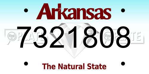 7321808 Arkansas License Plate