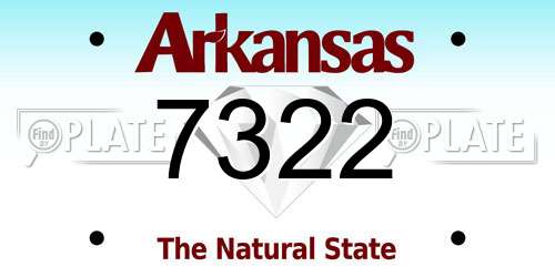 7322 Arkansas License Plate