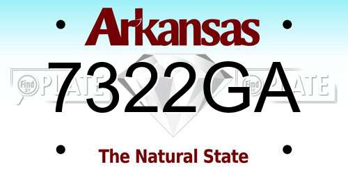 7322GA Arkansas License Plate